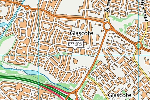 B77 2RS map - OS VectorMap District (Ordnance Survey)