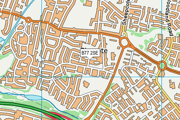 B77 2SE map - OS VectorMap District (Ordnance Survey)