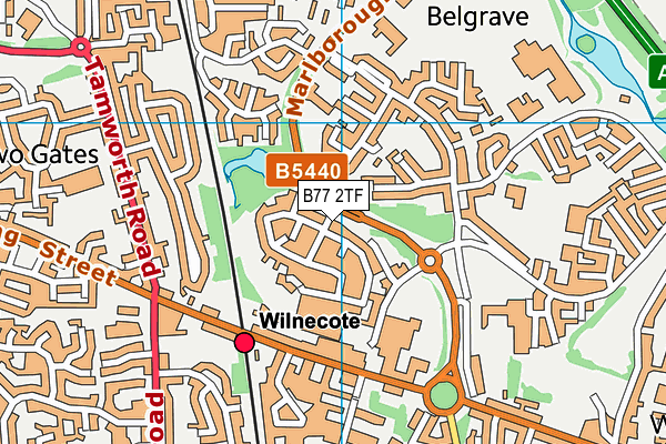 B77 2TF map - OS VectorMap District (Ordnance Survey)