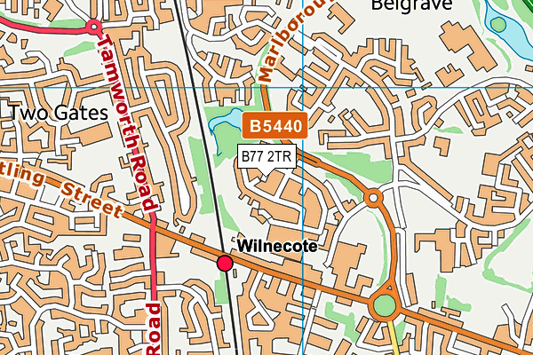 B77 2TR map - OS VectorMap District (Ordnance Survey)