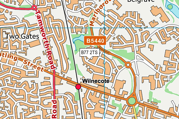 B77 2TS map - OS VectorMap District (Ordnance Survey)