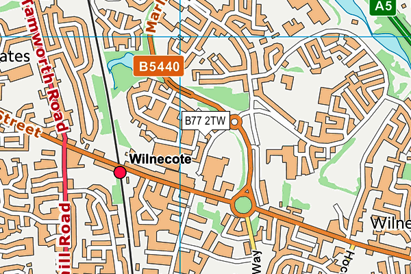 B77 2TW map - OS VectorMap District (Ordnance Survey)