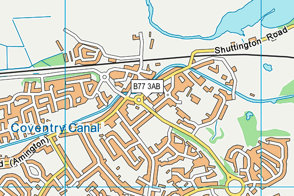 B77 3AB map - OS VectorMap District (Ordnance Survey)