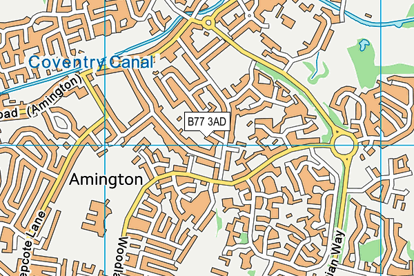 B77 3AD map - OS VectorMap District (Ordnance Survey)