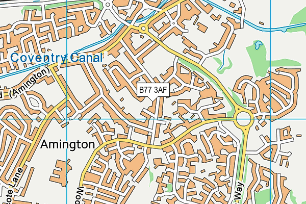 B77 3AF map - OS VectorMap District (Ordnance Survey)