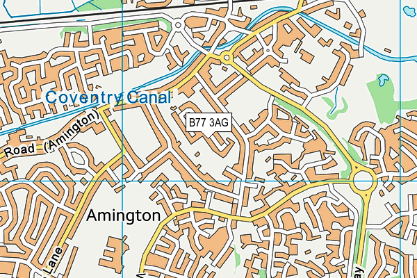 B77 3AG map - OS VectorMap District (Ordnance Survey)