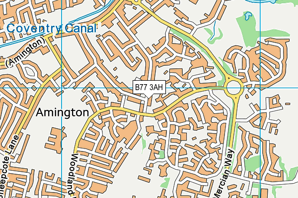 B77 3AH map - OS VectorMap District (Ordnance Survey)