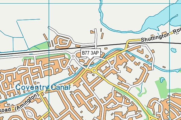 B77 3AP map - OS VectorMap District (Ordnance Survey)