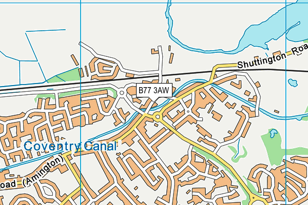 B77 3AW map - OS VectorMap District (Ordnance Survey)