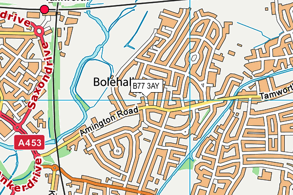 B77 3AY map - OS VectorMap District (Ordnance Survey)