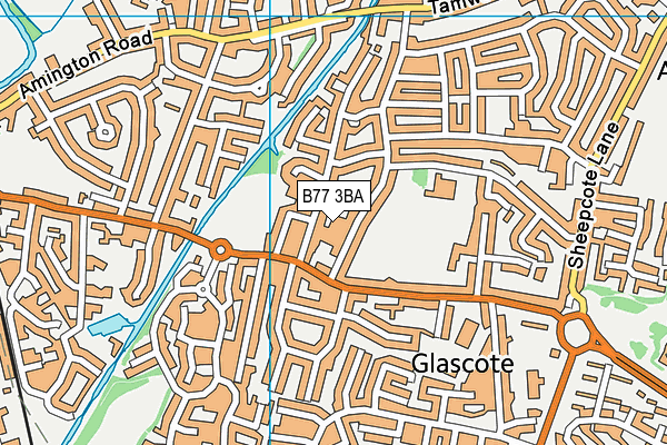 B77 3BA map - OS VectorMap District (Ordnance Survey)