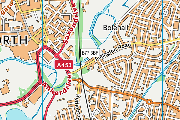 B77 3BF map - OS VectorMap District (Ordnance Survey)