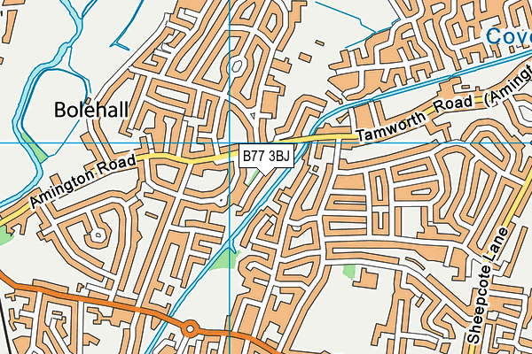 B77 3BJ map - OS VectorMap District (Ordnance Survey)