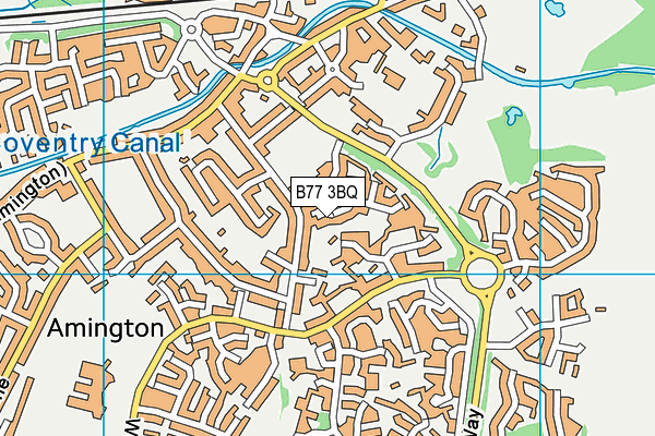 B77 3BQ map - OS VectorMap District (Ordnance Survey)