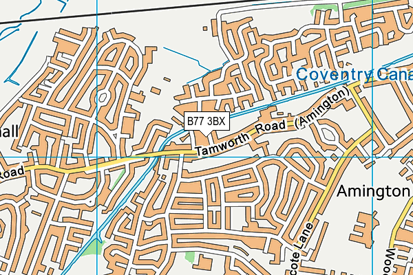 B77 3BX map - OS VectorMap District (Ordnance Survey)