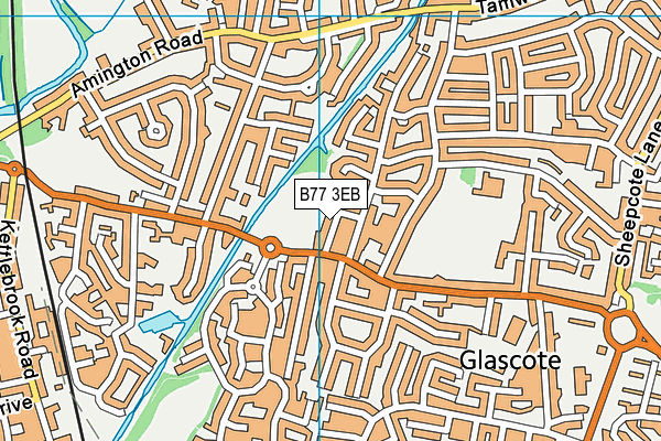 B77 3EB map - OS VectorMap District (Ordnance Survey)