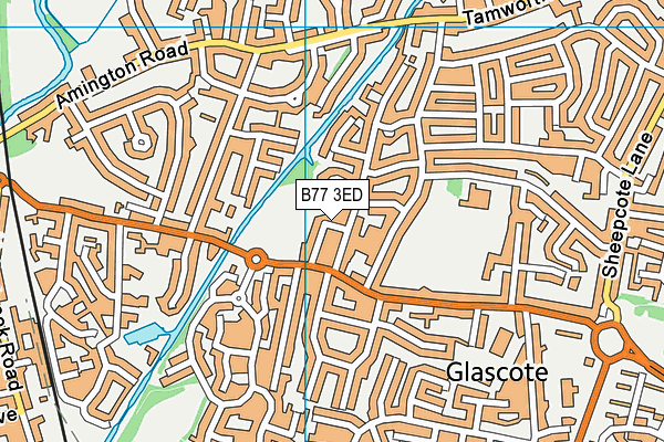 B77 3ED map - OS VectorMap District (Ordnance Survey)