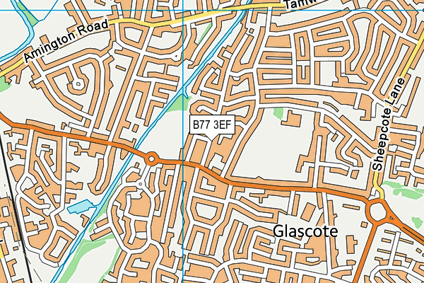 B77 3EF map - OS VectorMap District (Ordnance Survey)