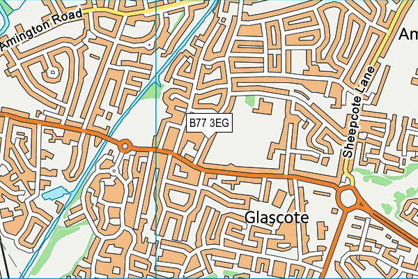 B77 3EG map - OS VectorMap District (Ordnance Survey)