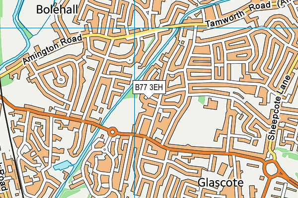 B77 3EH map - OS VectorMap District (Ordnance Survey)