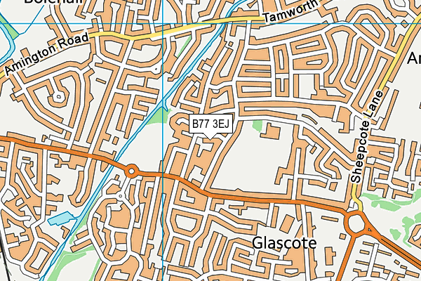 B77 3EJ map - OS VectorMap District (Ordnance Survey)