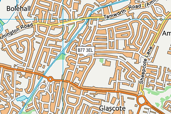 B77 3EL map - OS VectorMap District (Ordnance Survey)