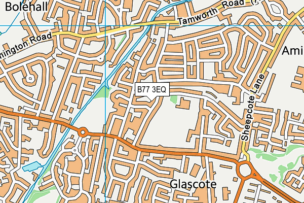 B77 3EQ map - OS VectorMap District (Ordnance Survey)