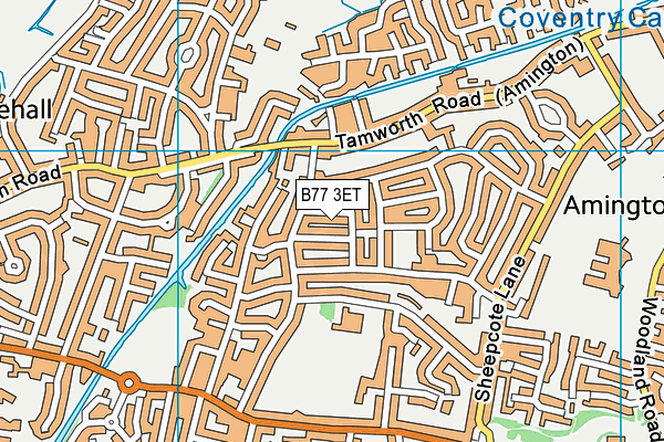 B77 3ET map - OS VectorMap District (Ordnance Survey)