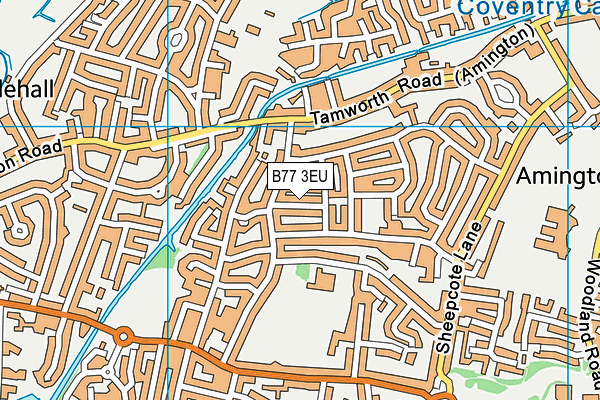 B77 3EU map - OS VectorMap District (Ordnance Survey)