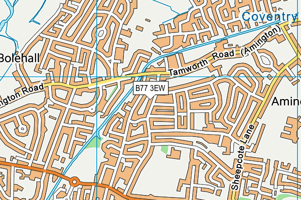 B77 3EW map - OS VectorMap District (Ordnance Survey)