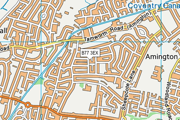 B77 3EX map - OS VectorMap District (Ordnance Survey)