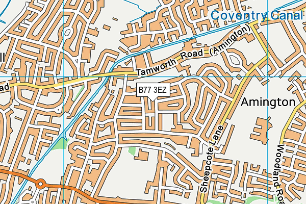 B77 3EZ map - OS VectorMap District (Ordnance Survey)