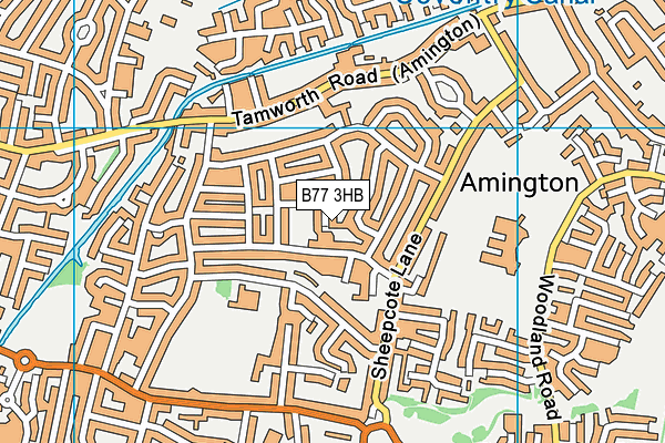 B77 3HB map - OS VectorMap District (Ordnance Survey)