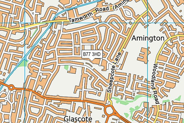 B77 3HD map - OS VectorMap District (Ordnance Survey)