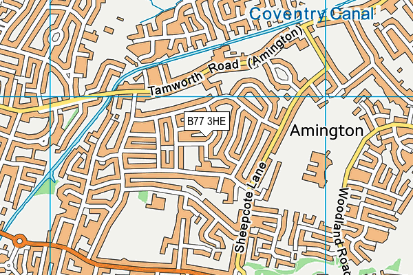 B77 3HE map - OS VectorMap District (Ordnance Survey)