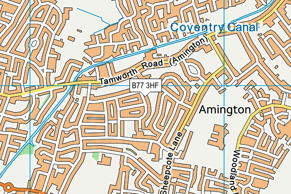 B77 3HF map - OS VectorMap District (Ordnance Survey)