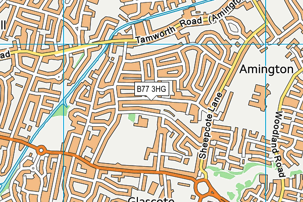 B77 3HG map - OS VectorMap District (Ordnance Survey)