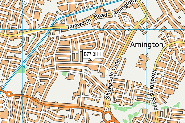 B77 3HH map - OS VectorMap District (Ordnance Survey)