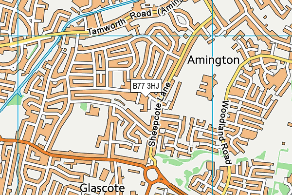 B77 3HJ map - OS VectorMap District (Ordnance Survey)