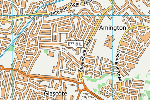 B77 3HL map - OS VectorMap District (Ordnance Survey)