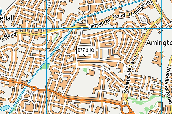 B77 3HQ map - OS VectorMap District (Ordnance Survey)