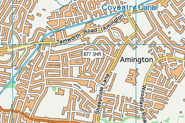 B77 3HR map - OS VectorMap District (Ordnance Survey)