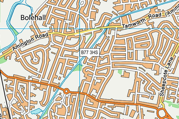 B77 3HS map - OS VectorMap District (Ordnance Survey)