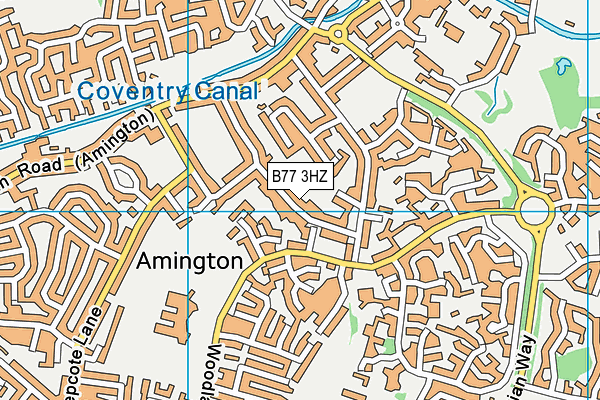 B77 3HZ map - OS VectorMap District (Ordnance Survey)