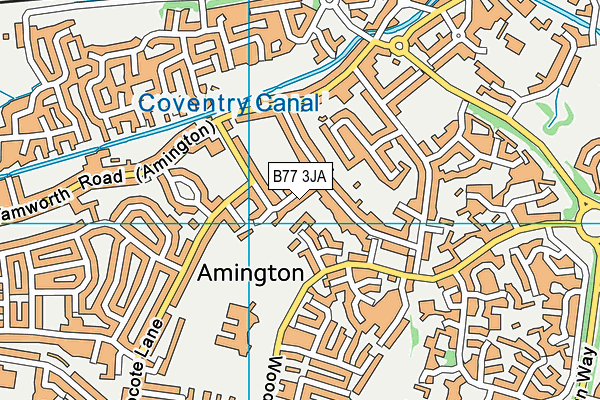 B77 3JA map - OS VectorMap District (Ordnance Survey)