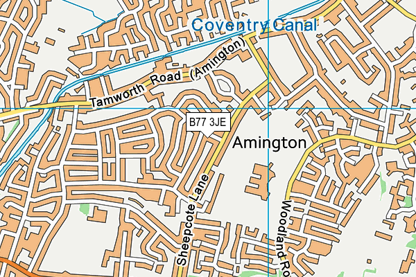 B77 3JE map - OS VectorMap District (Ordnance Survey)