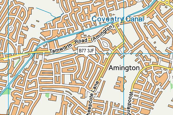 B77 3JF map - OS VectorMap District (Ordnance Survey)