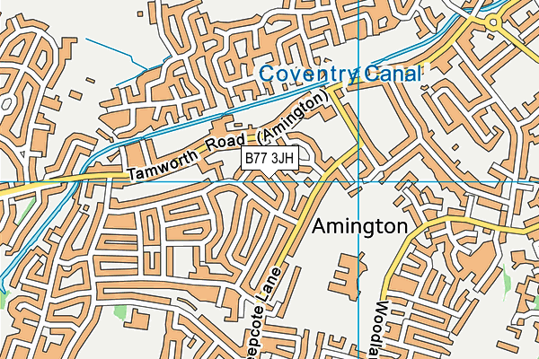 B77 3JH map - OS VectorMap District (Ordnance Survey)