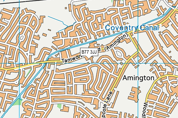 B77 3JJ map - OS VectorMap District (Ordnance Survey)