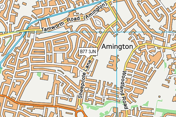 B77 3JN map - OS VectorMap District (Ordnance Survey)